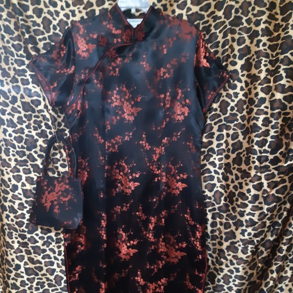 Traditional Satin Chinese Dress w/ matching purse - Picture 1 of 7